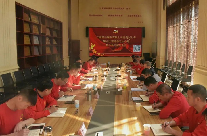 【聚焦云煤】云煤（凯时娱乐人生就是博）集团党委委员、纪委书记翁立志一行到恩洪煤业公司列席指导2023年第八次党委理论学习中心组集中学习钻研会