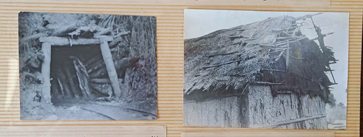 左图为残留的羊桥箐矿井，，，，后被外地农民修复开采。。。。右图为残留的工棚。。。。.jpg